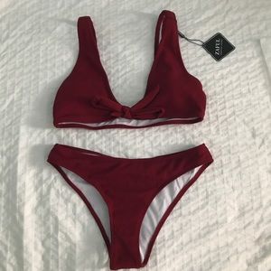 Zaful Maroon Bathing Suit Sz Medium
